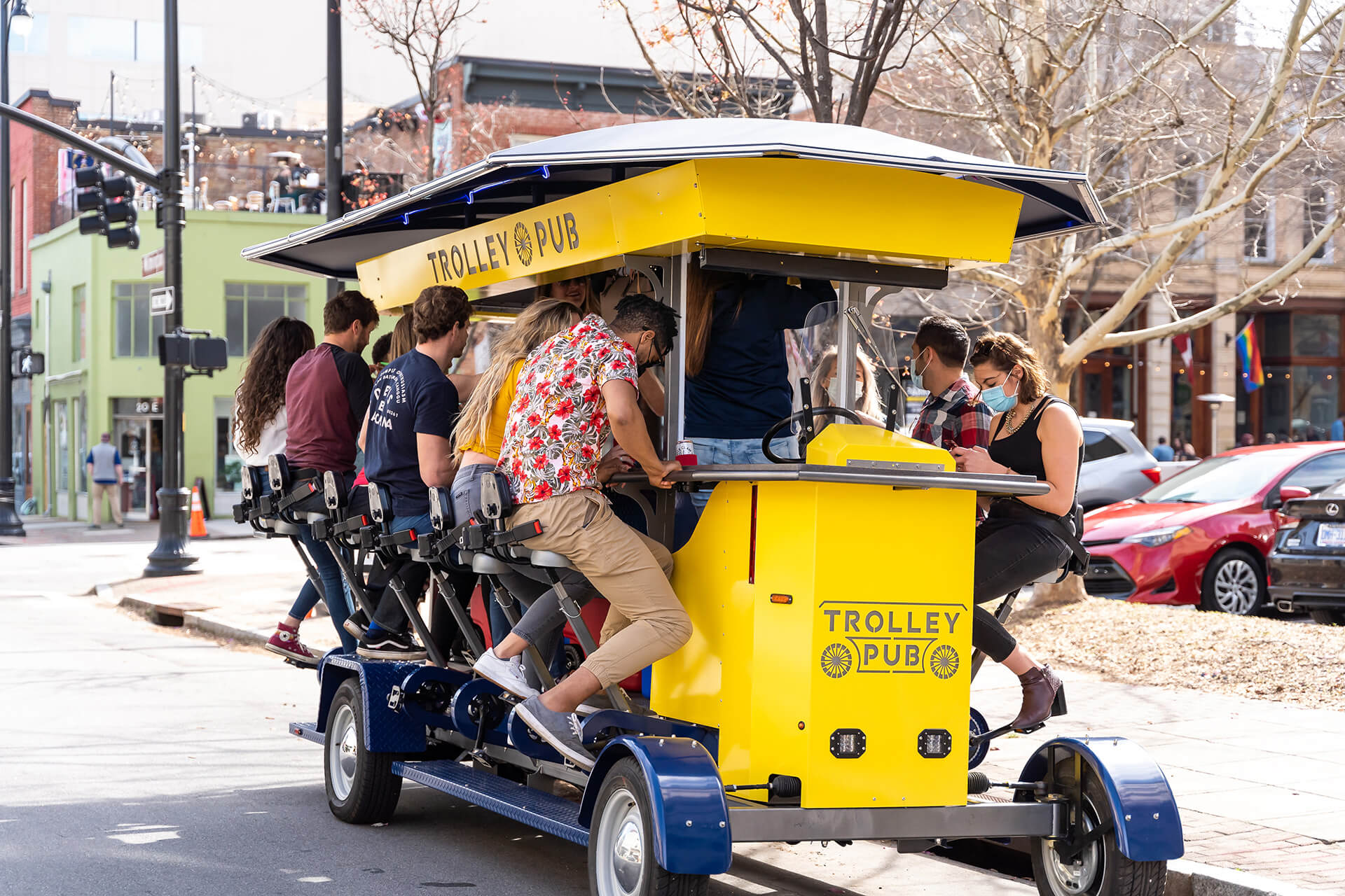 Savannah 16 party bike front view with riders